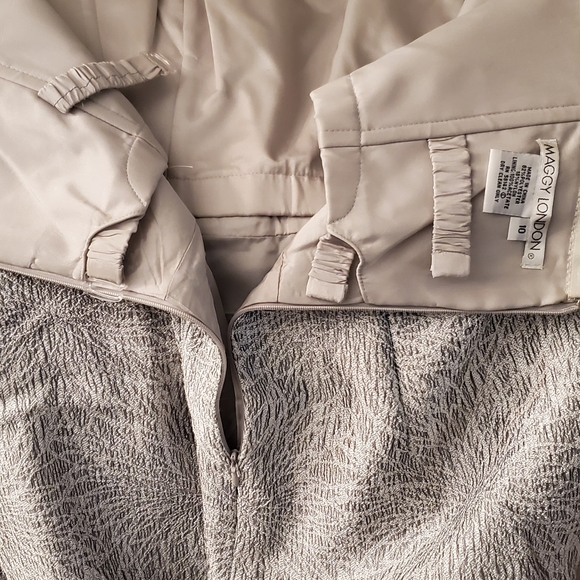 Maggie London Silver Dress, Strapless SIZE 10 - Picture 5 of 10